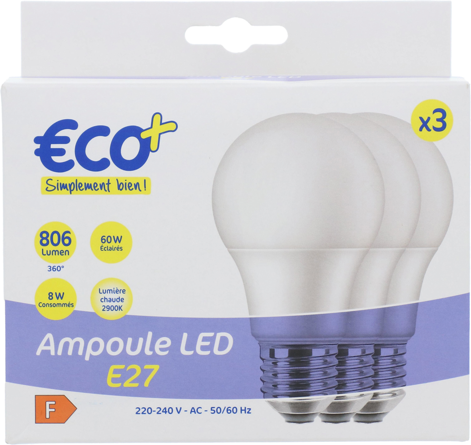 LOT DE 3 AMPOULES LED "ECO+"
