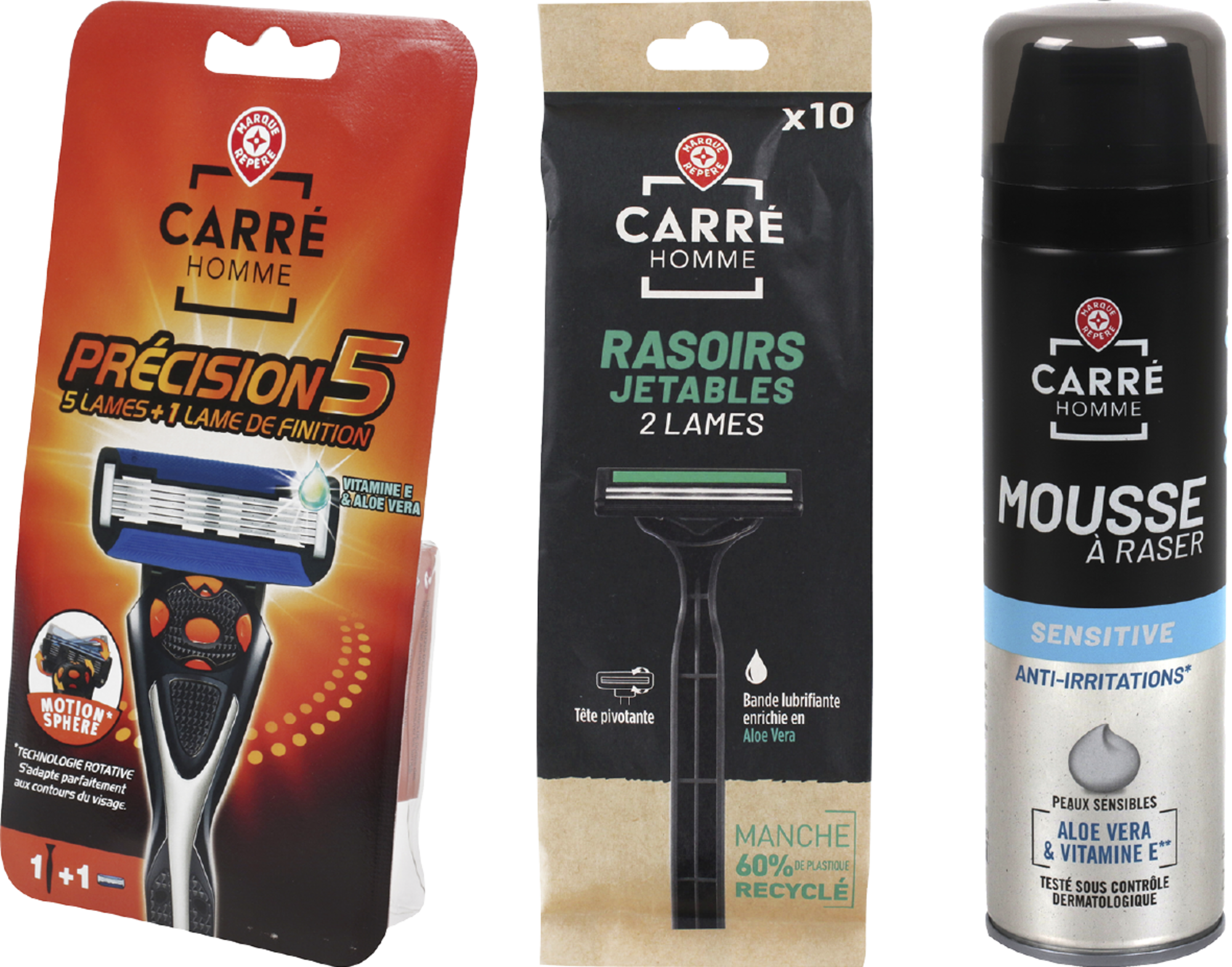 SUR LES PRODUITS PRÉSENTS EN MAGASIN DE LA GAMME RASAGE "CARRÉ HOMME"