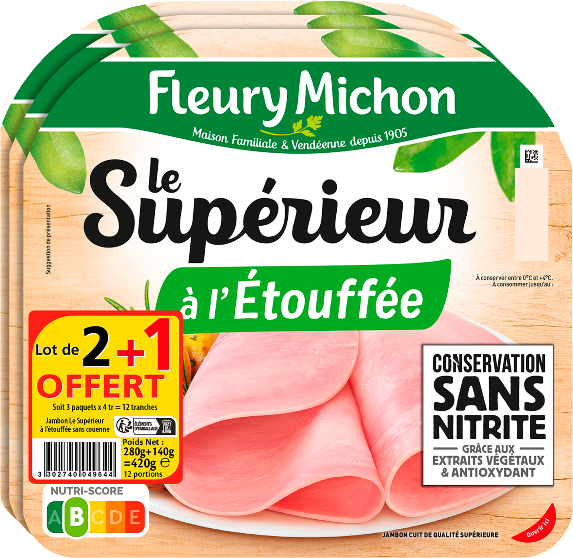 Jambon le supérieur à l'etouffé