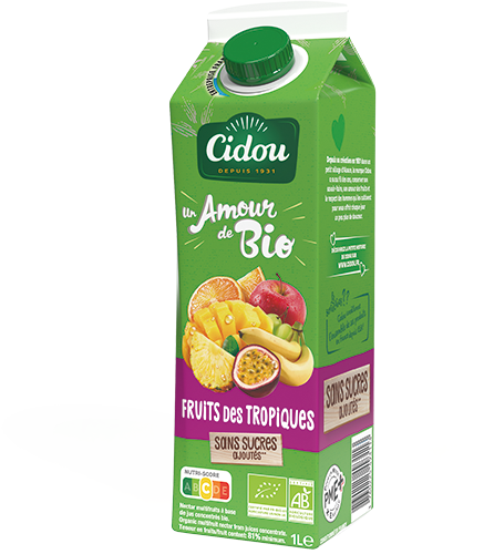 NECTAR FRUITS DES TROPIQUES SANS SUCRES AJOUTÉS BIO