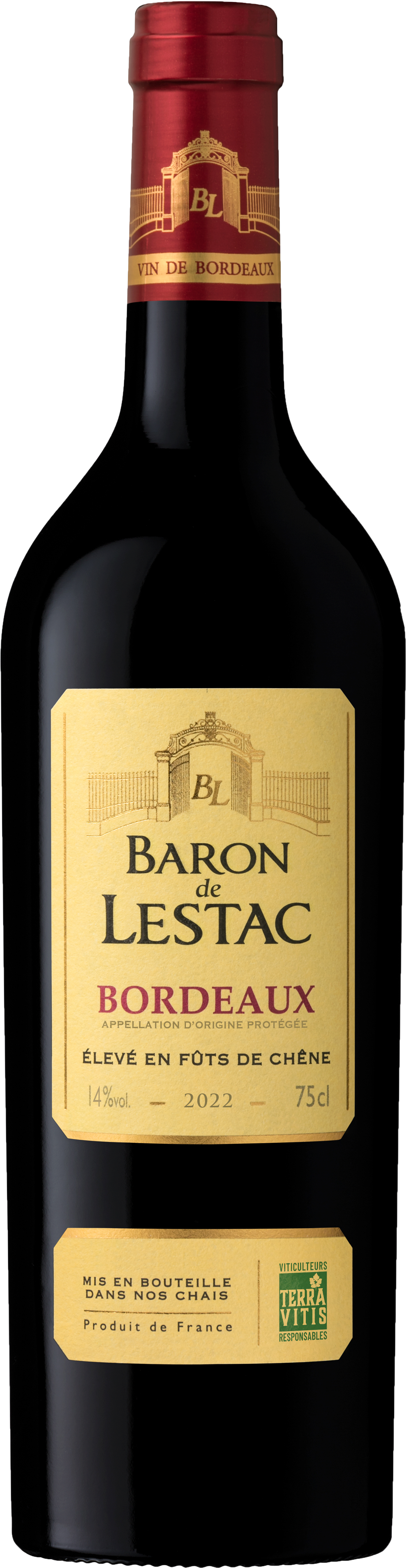 AOC VIN ROUGE BORDEAUX
BARON DE LESTAC 2023