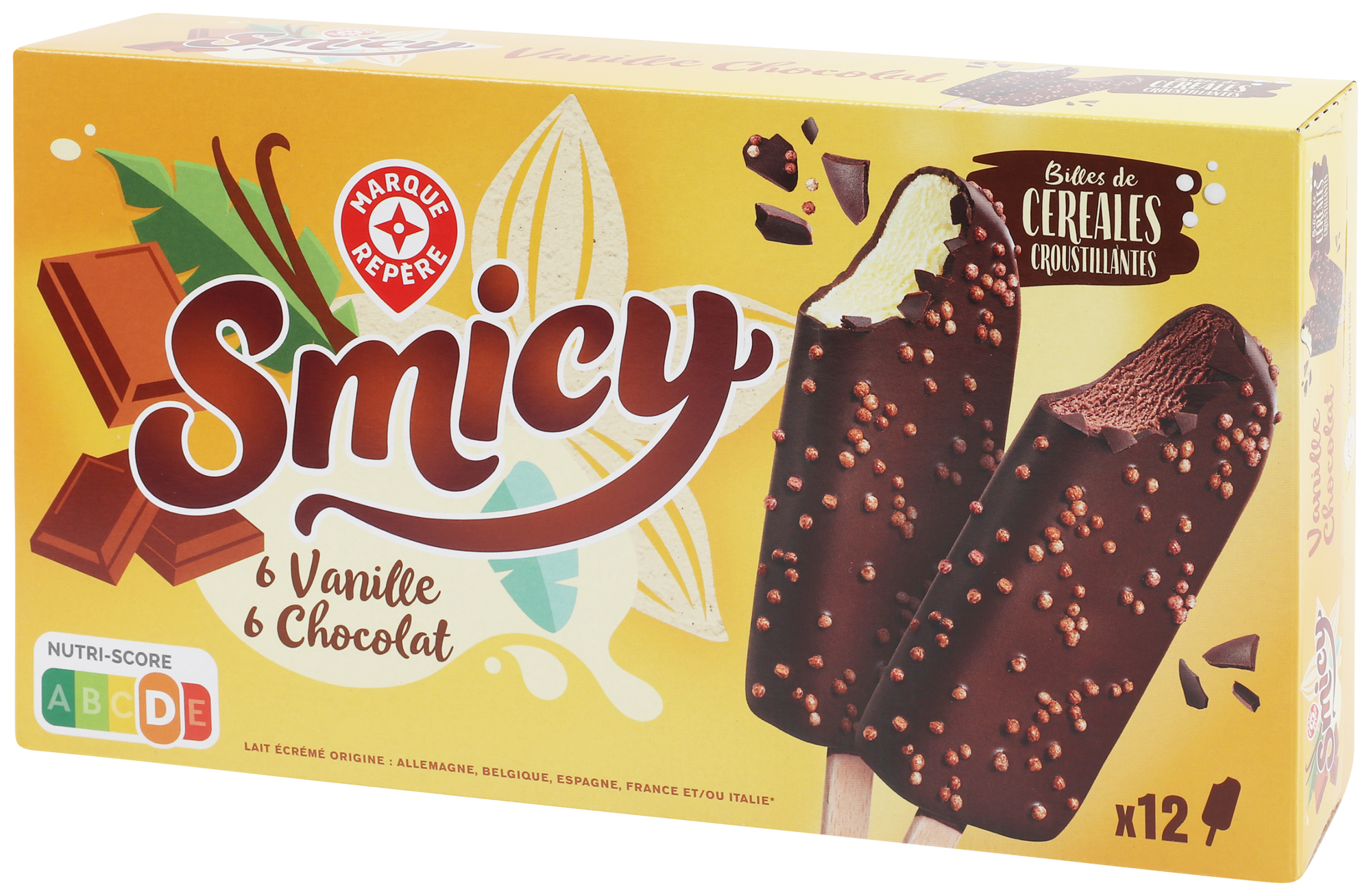 12 BÂTONNETS DE GLACE VANILLE CHOCOLAT