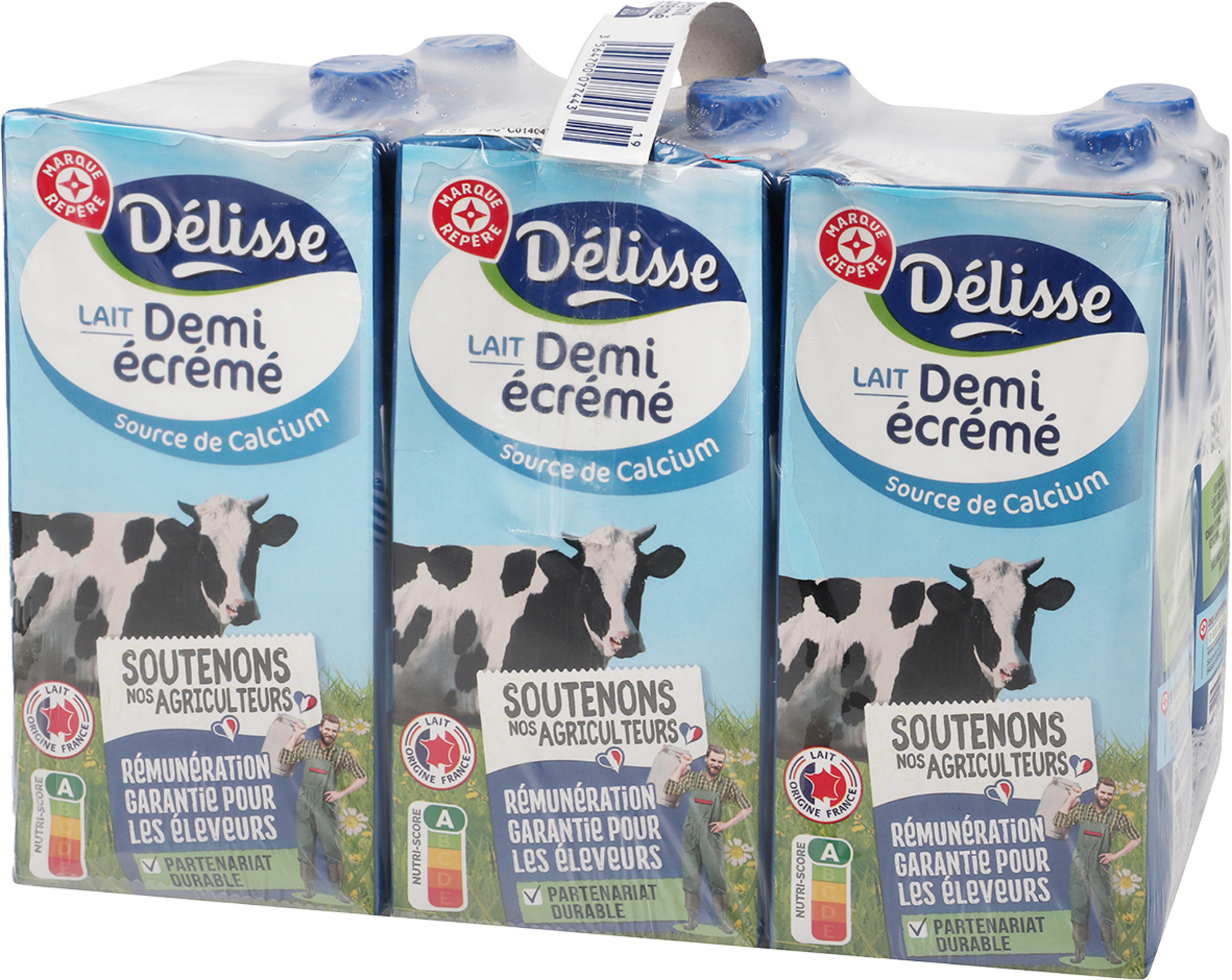 LAIT UHT DEMI-ÉCRÉMÉ BRIQUES