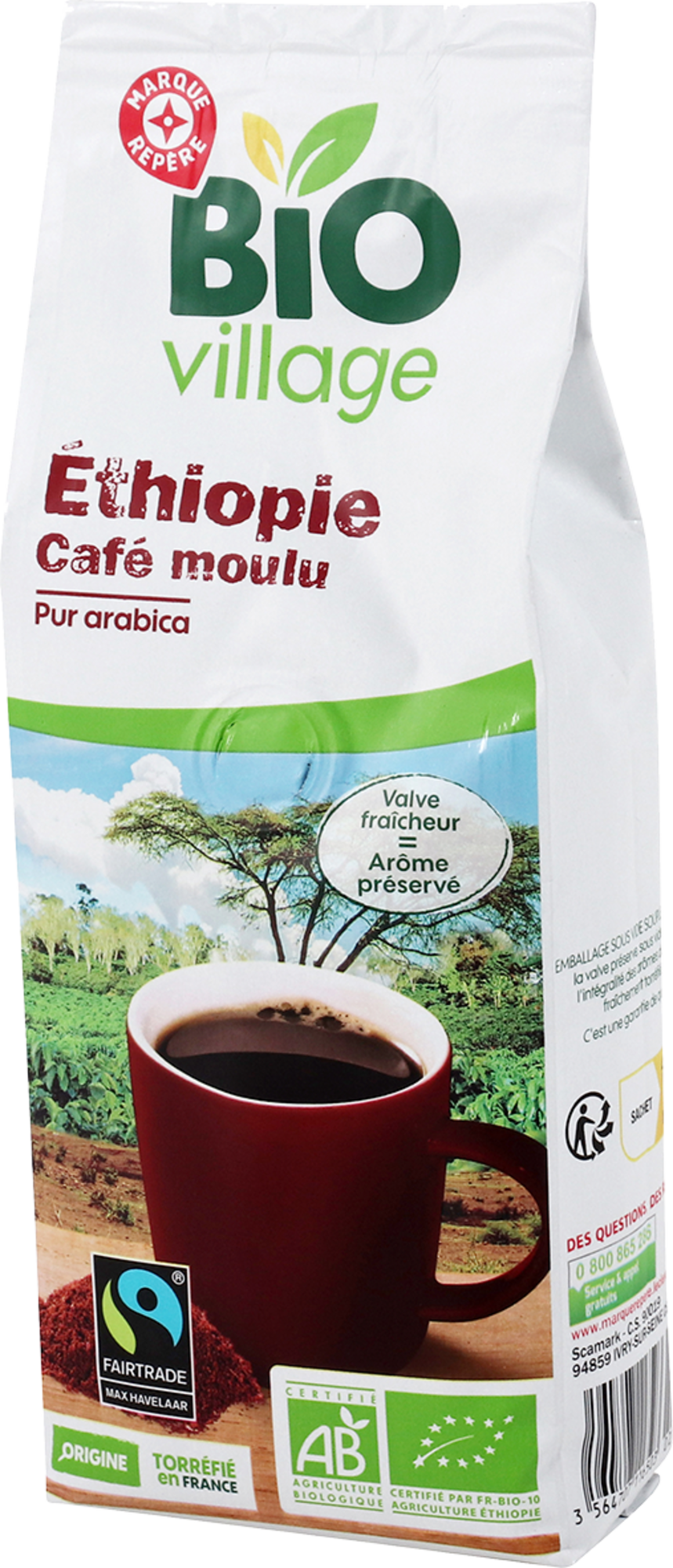 CAFÉ MOULU PUR ARABICA ETHIOPIE BIO FAIRTRADE