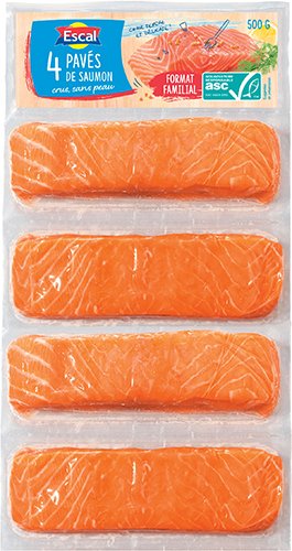 4 PAVÉS DE SAUMON SANS PEAU SURGELÉS