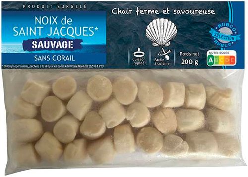 NOIX DE SAINT-JACQUES SAUVAGES SANS CORAIL SURGELÉES