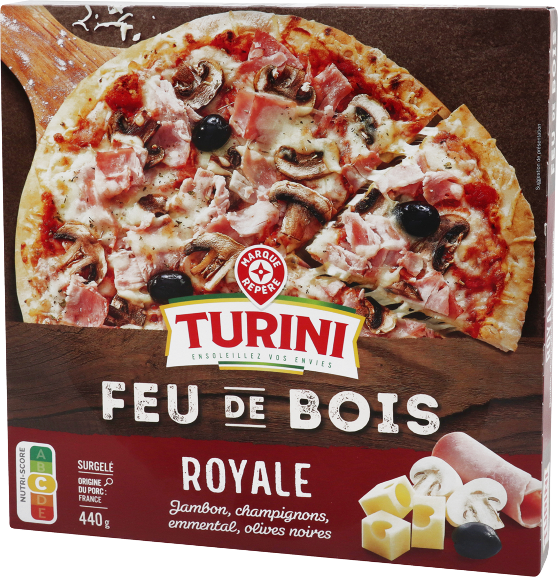PIZZA ROYALE CUITE AU FEU DE BOIS SURGELÉE