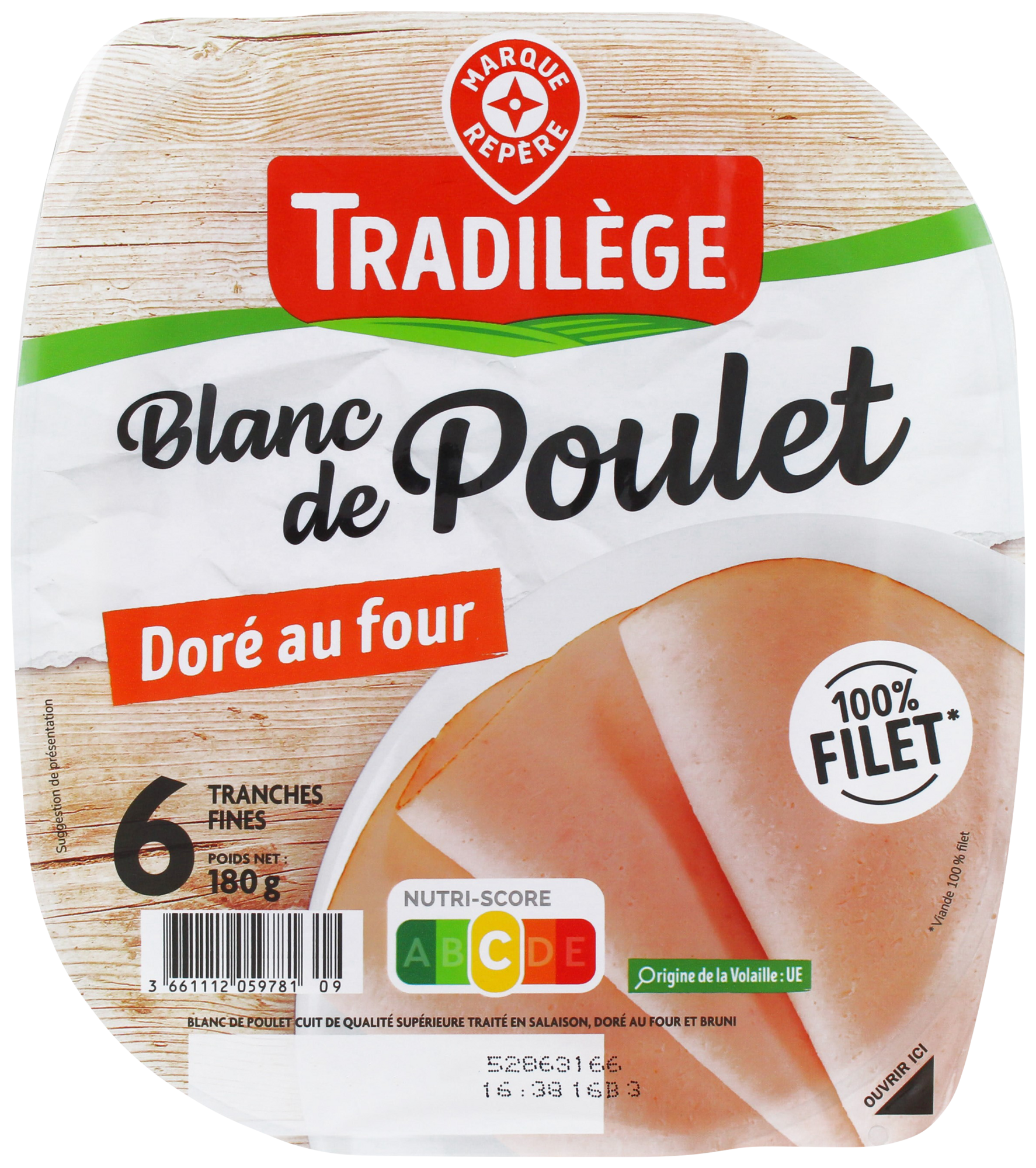 BLANC DE POULET QUALITÉ SUPÉRIEURE DORÉ AU FOUR