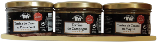 LOT DE 3 TERRINES GOURMANDES 3X180G