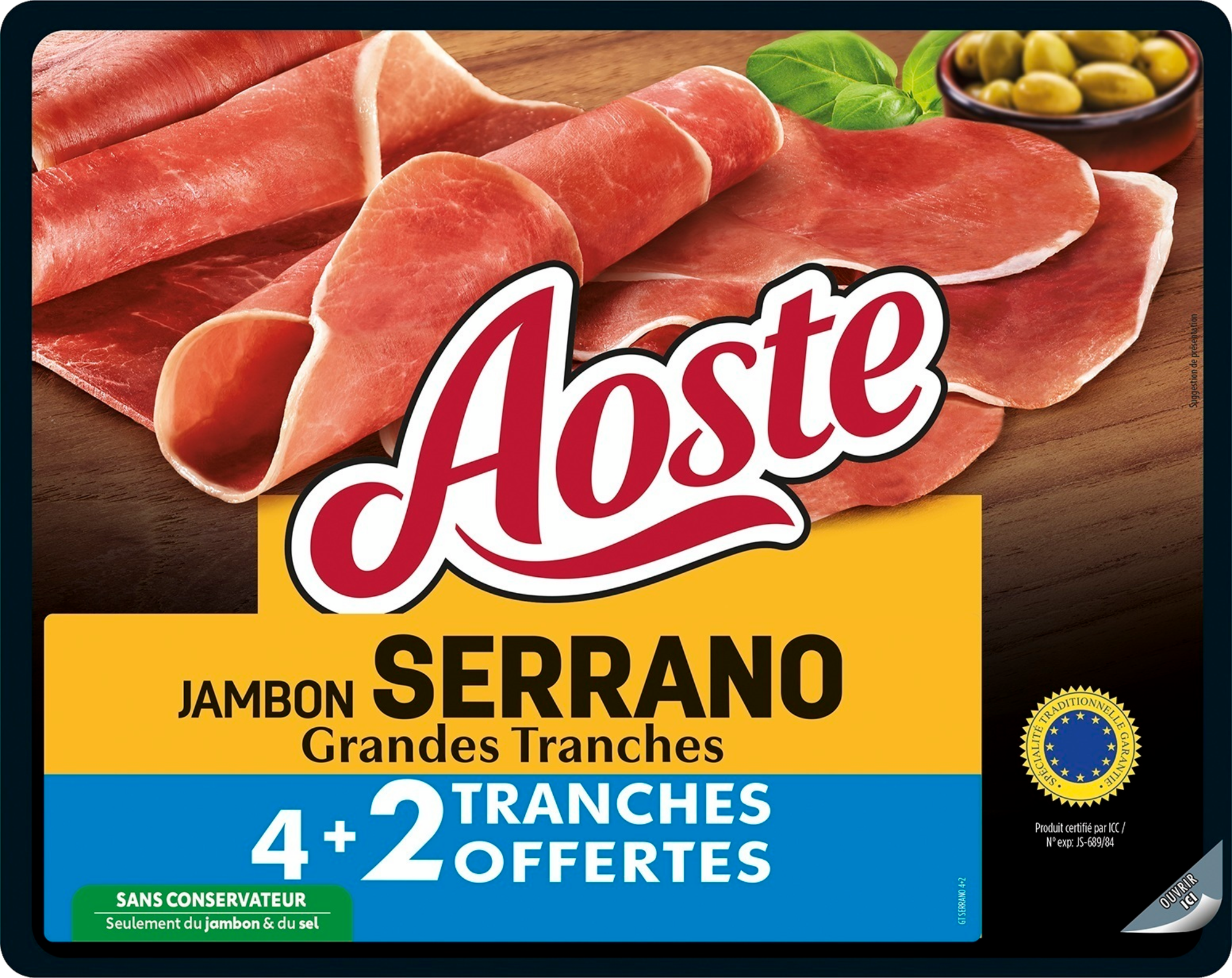 Jambon serrano STG grandes tranches