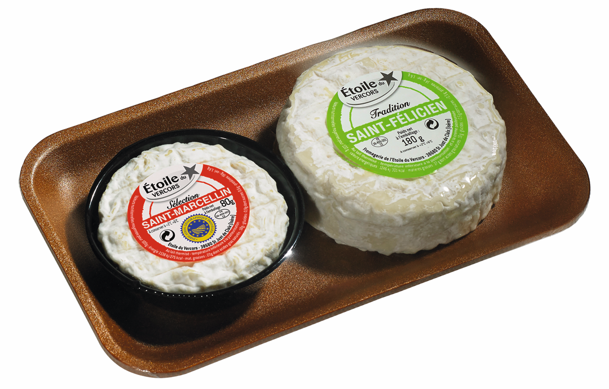 Duo Saint-Marcellin IGP 23% Mat.Gr. et Saint-Félicien 27% Mat.Gr.