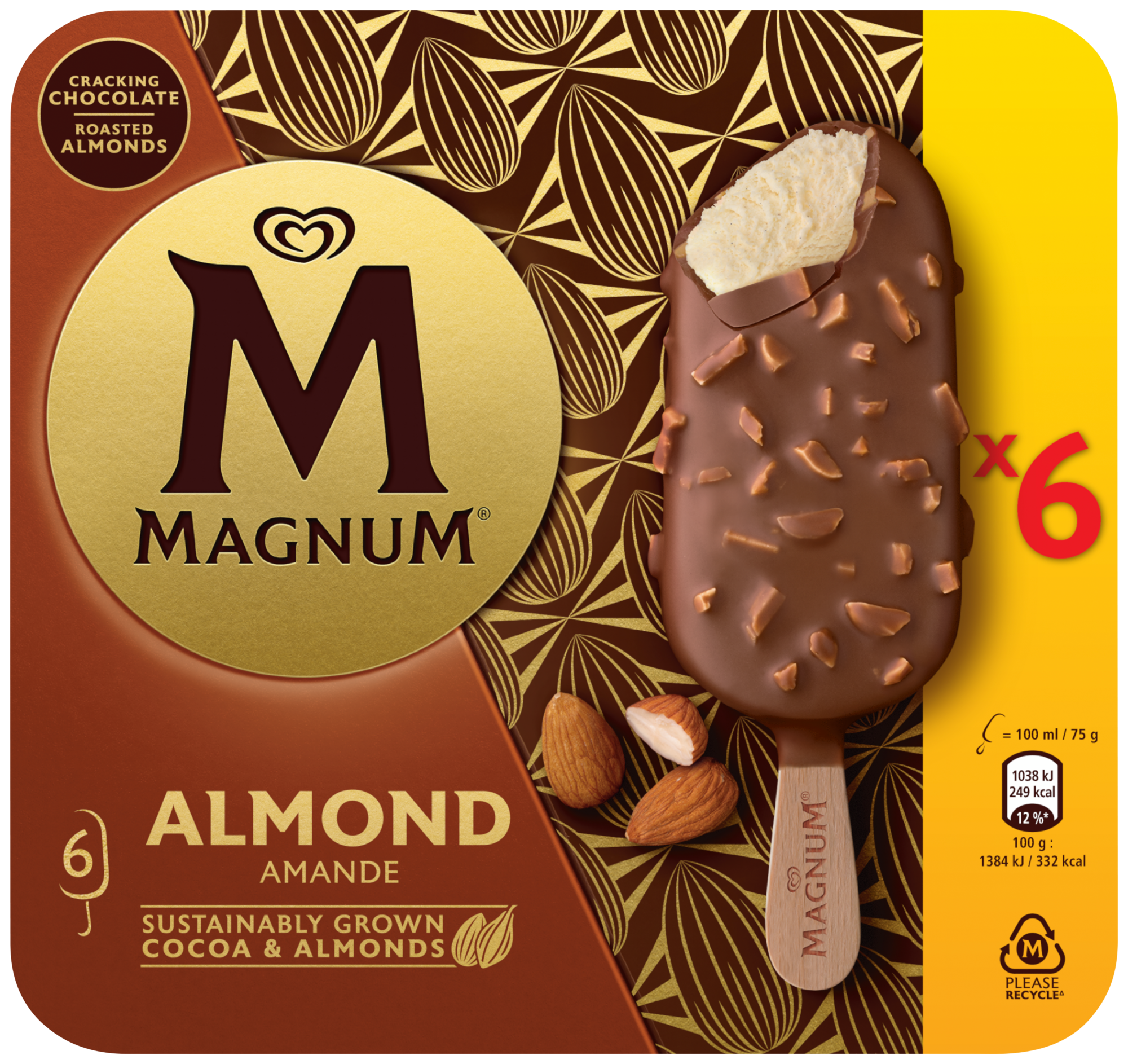 6 bâtonnets glacés Amande
