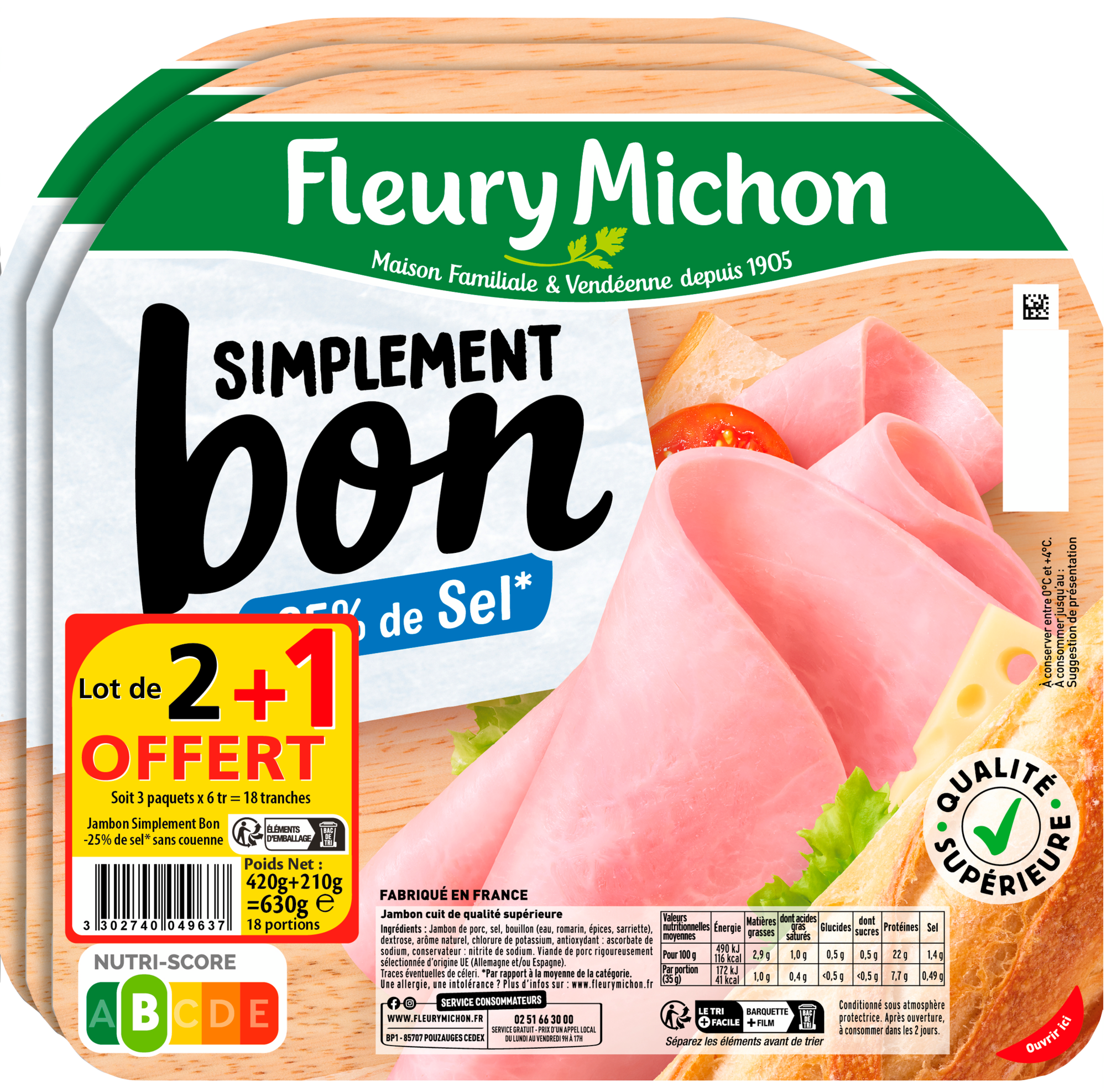 Jambon Simplement bon -25% de sel