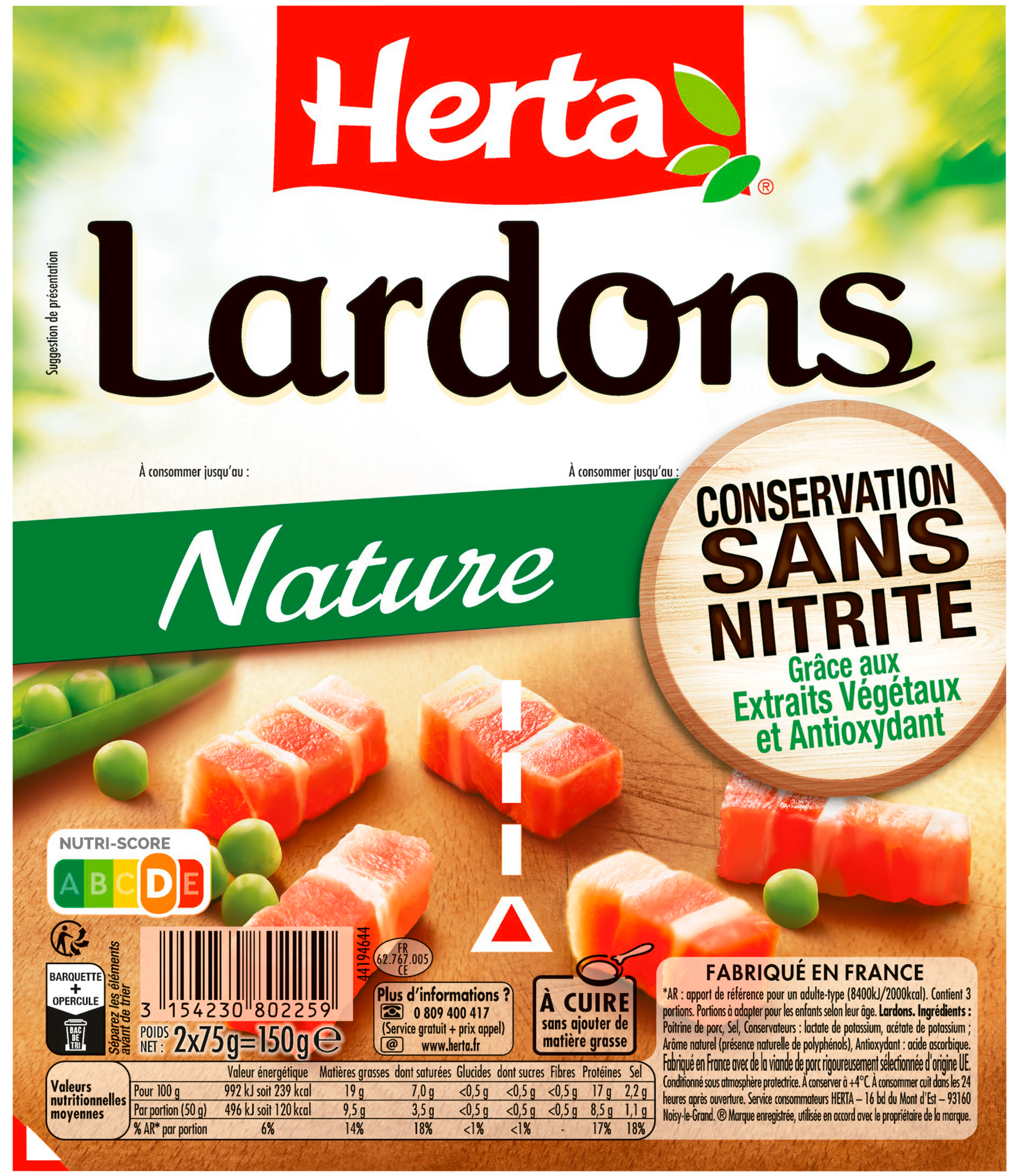 Lardons nature 