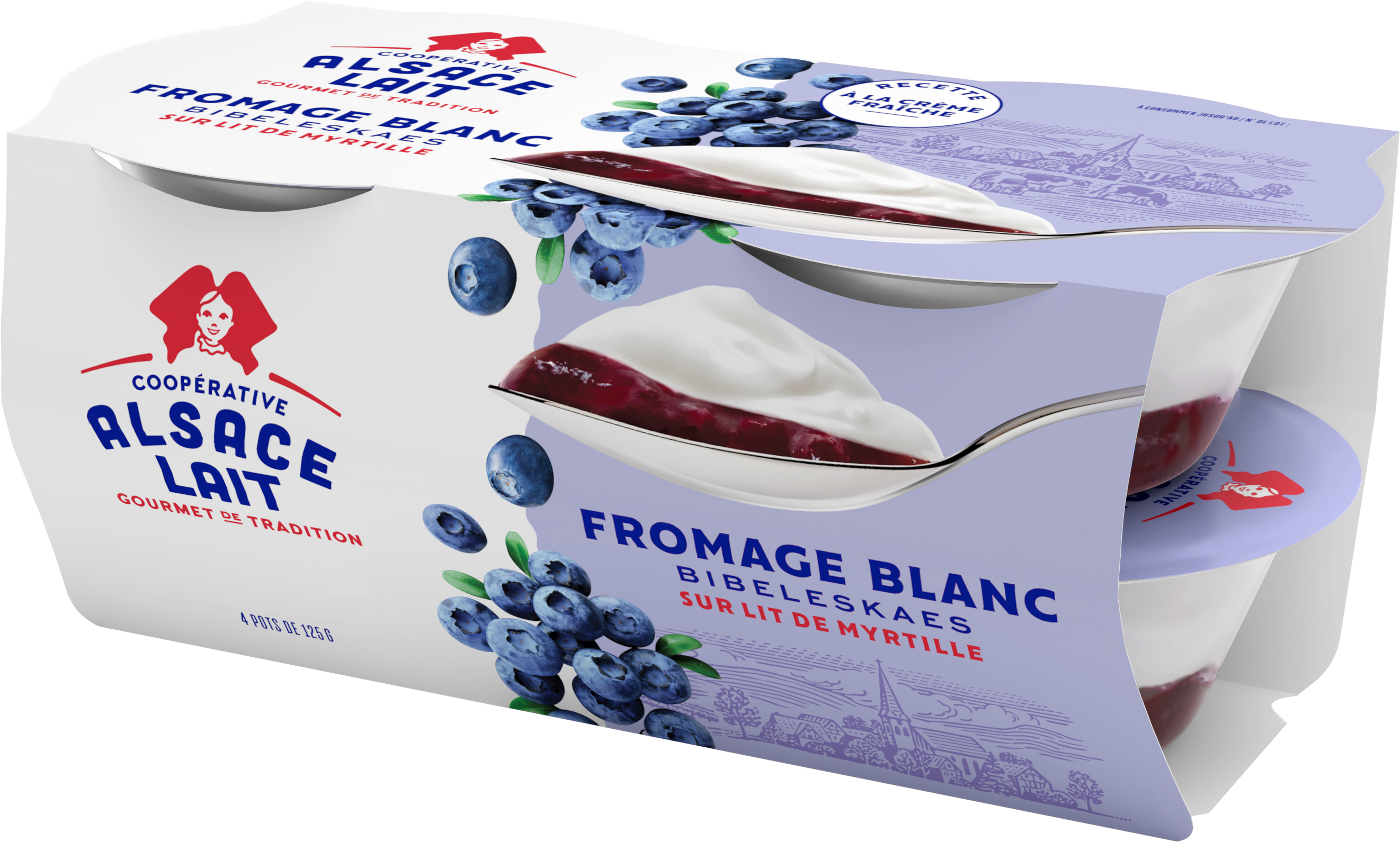 FROMAGE BLANC BIBELESKAES SUR LIT DE FRUITS