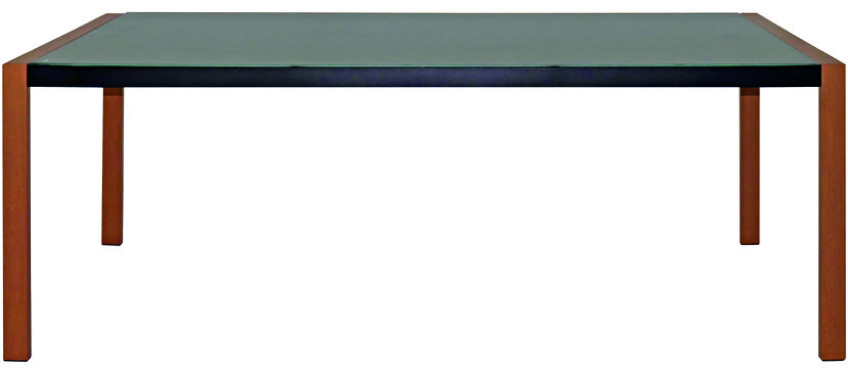 TABLE RECTANGULAIRE VERRE TREMPÉ ET IMITATION BOIS