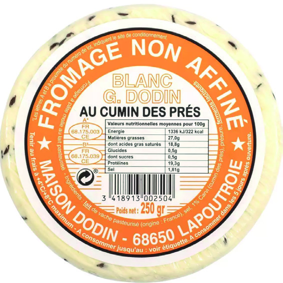PETIT FROMAGE BLANC AU CUMIN 11 CM 