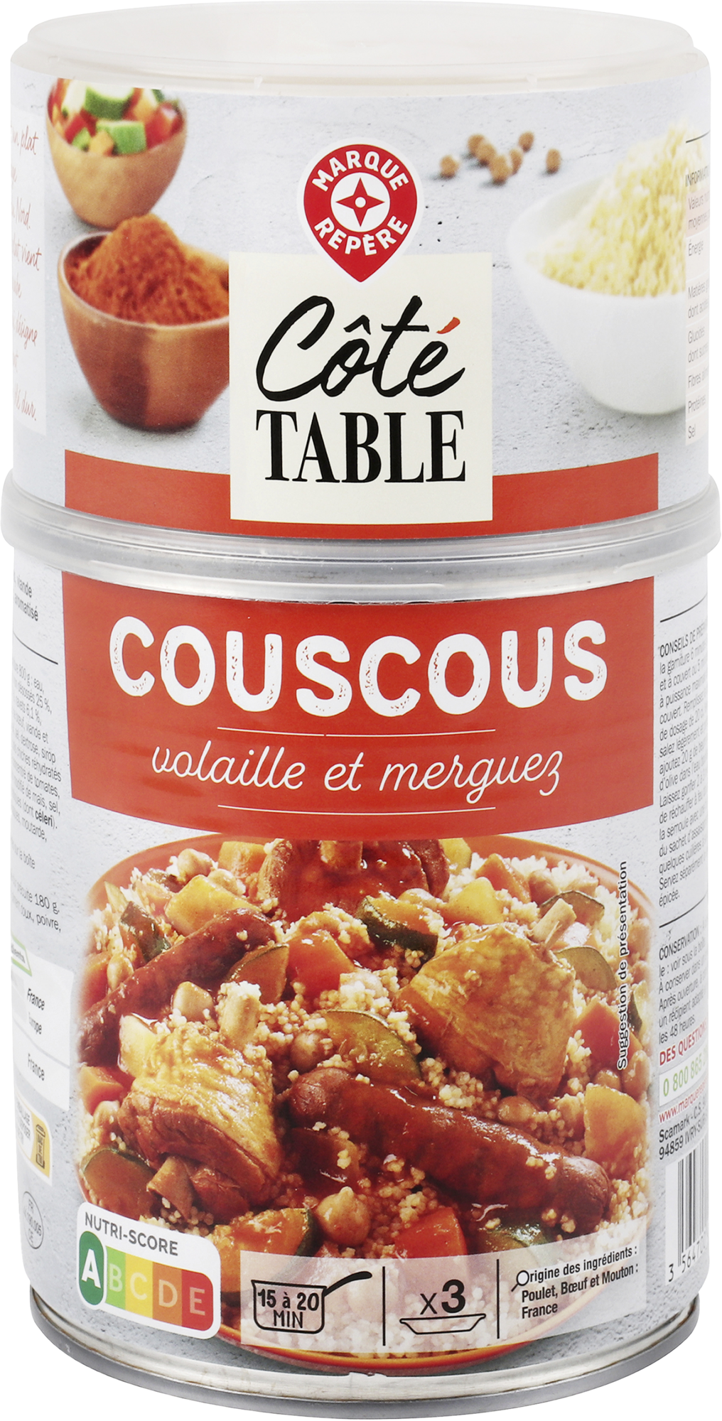 COUSCOUS VOLAILLE MERGUEZ