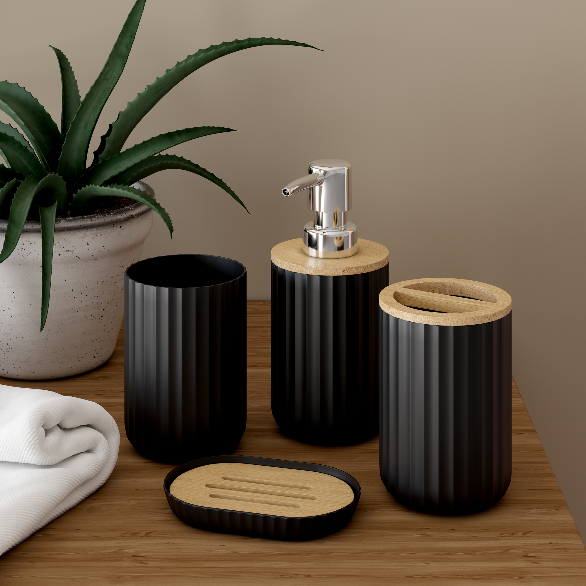 KIT SALLE DE BAIN 4 PIÈCES STRIÉ