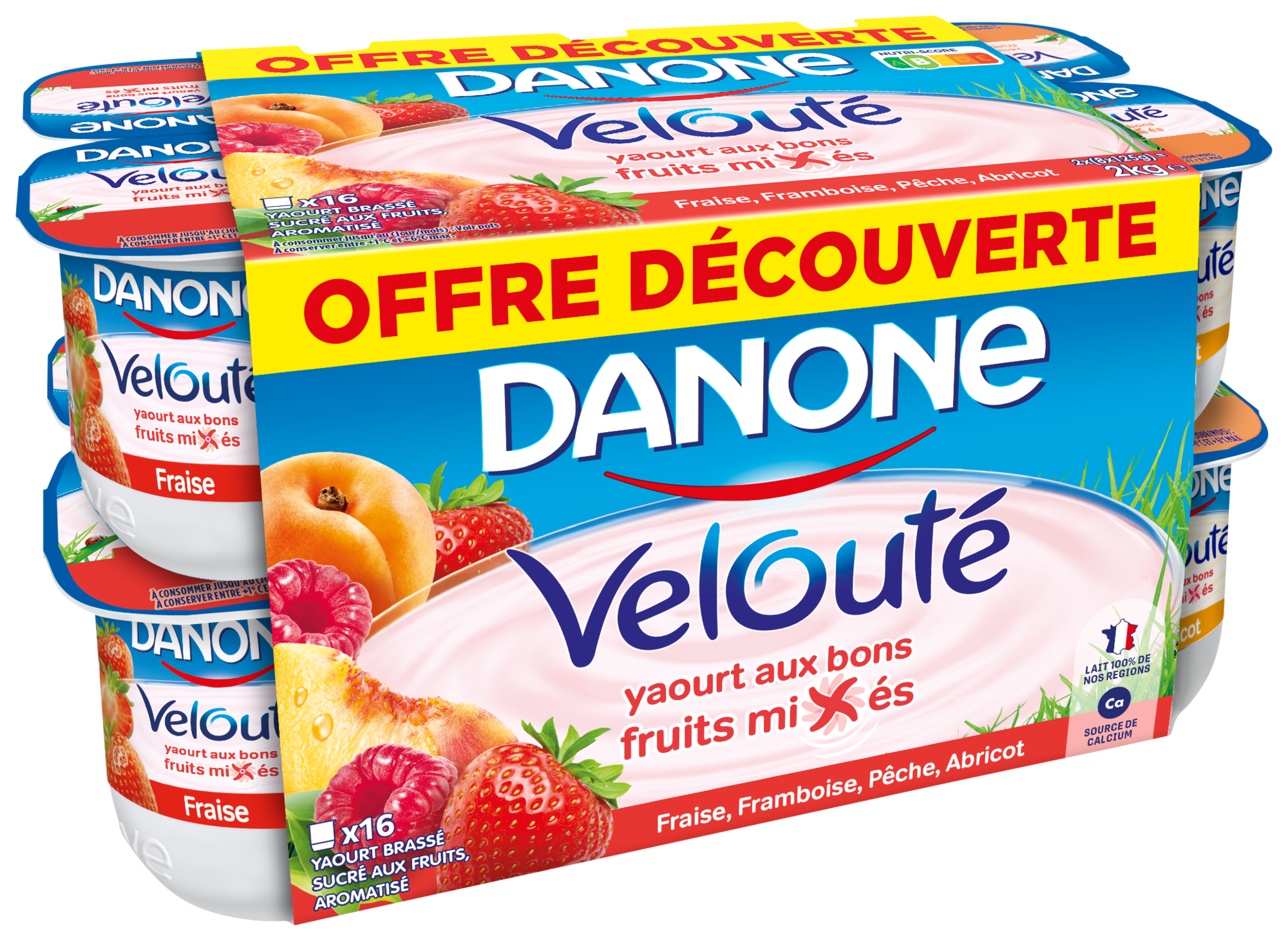 Velouté fraise, framboise, pêche, abricot offre découverte
