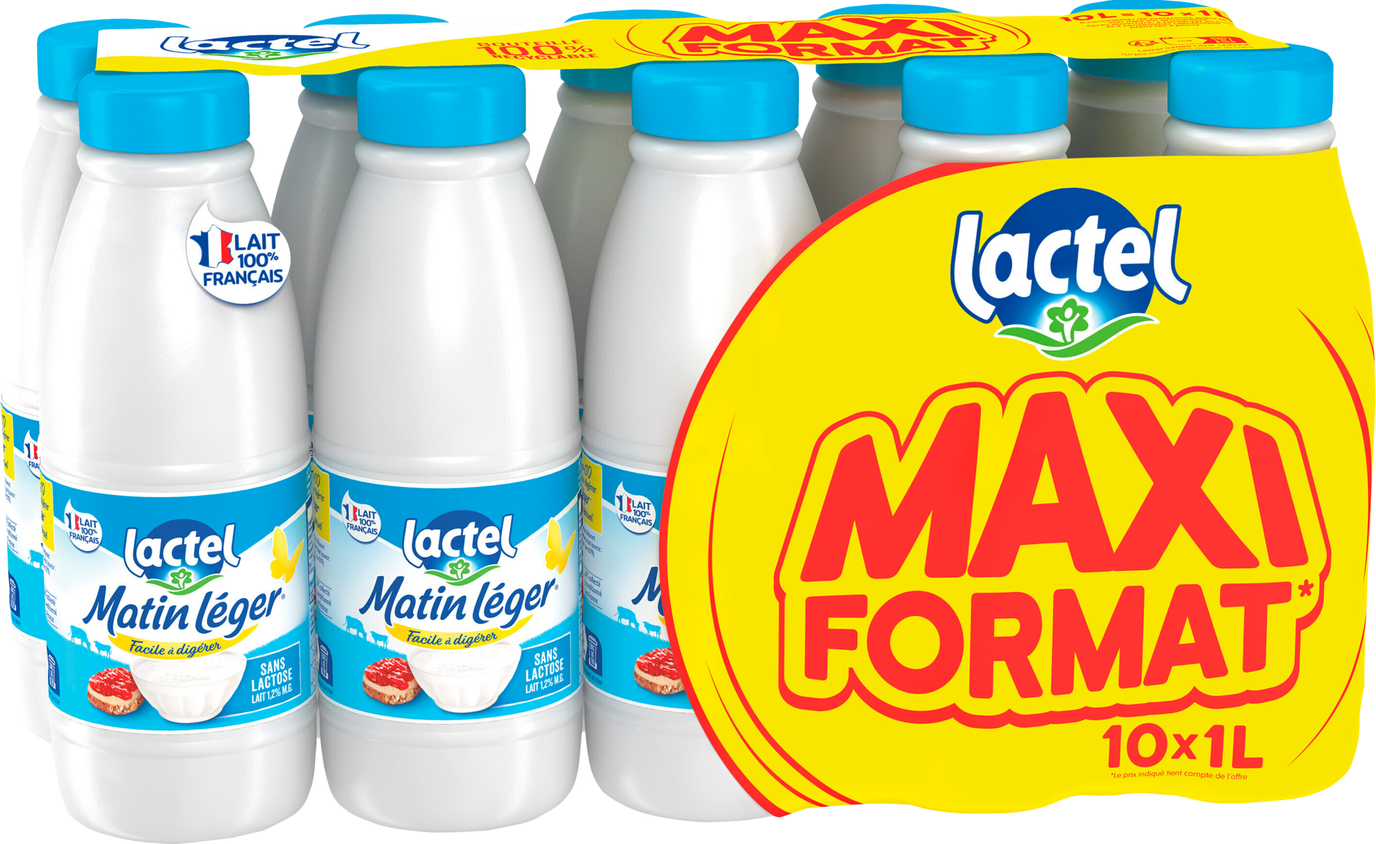 Lait UHT Matin Léger Sans Lactose 1,2% Mat. Gr. maxi format