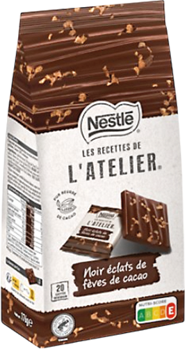 CHOCOLAT NOIR ÉCLATS DE FÈVES DE CACAO LES RECETTES
DE L’ATELIER