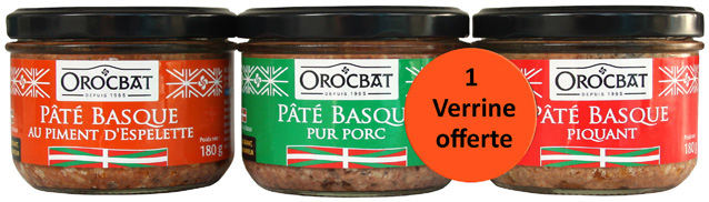 LOT DE 3 VERRINES DE PÂTÉS Orocbat