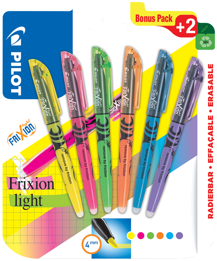 6 SURLIGNEURS EFFAÇABLES FRIXION LIGHT