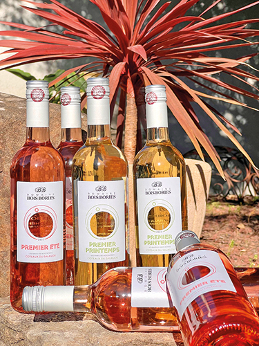 IGP PAYS D’HÉRAULT CÔTEAUX DU SALAGOU 
PREMIER PRINTEMPS BLANC 12,5% VOL.
OU PREMIER ÉTÉ ROSÉ 12,5% VOL.