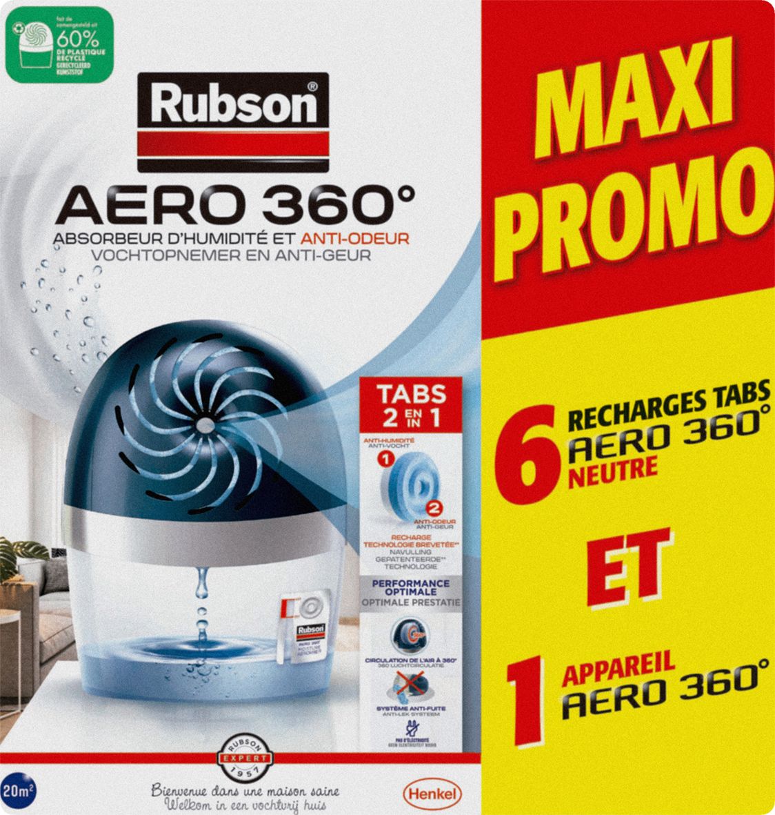 ABSORBEUR ET RECHARGES "AERO 360°"