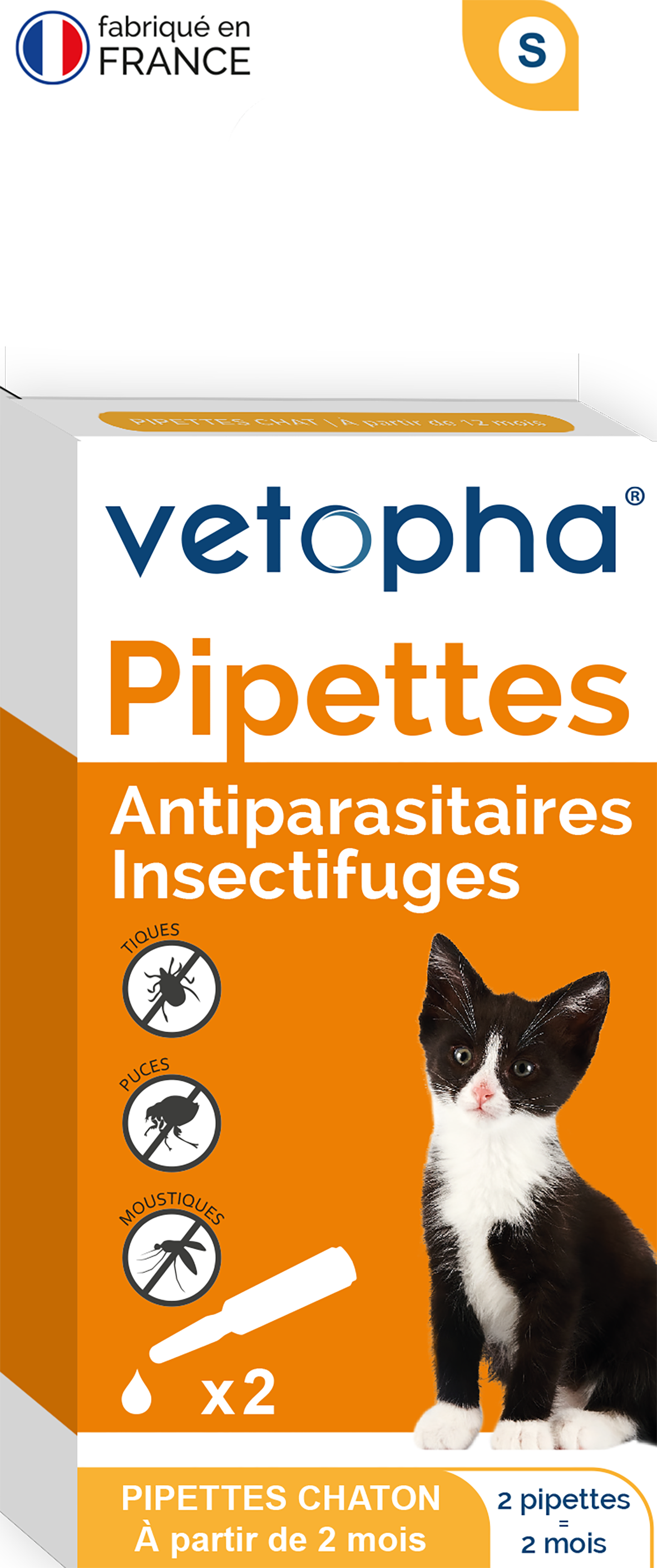 LOT DE 2 PIPETTES ANTIPARASITAIRES POUR CHAT