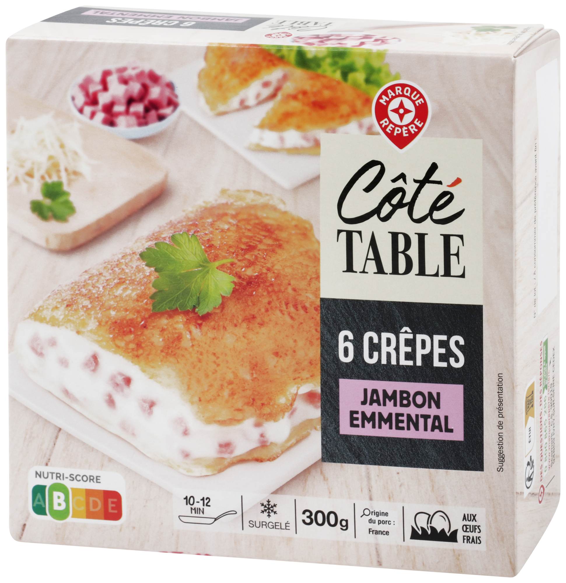 6 CRÊPES JAMBON FROMAGE SURGELÉES
