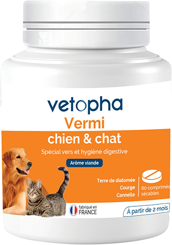 60 COMPRIMÉS VERMIFUGE CHIEN & CHAT 
À PARTIR DE 2 MOIS