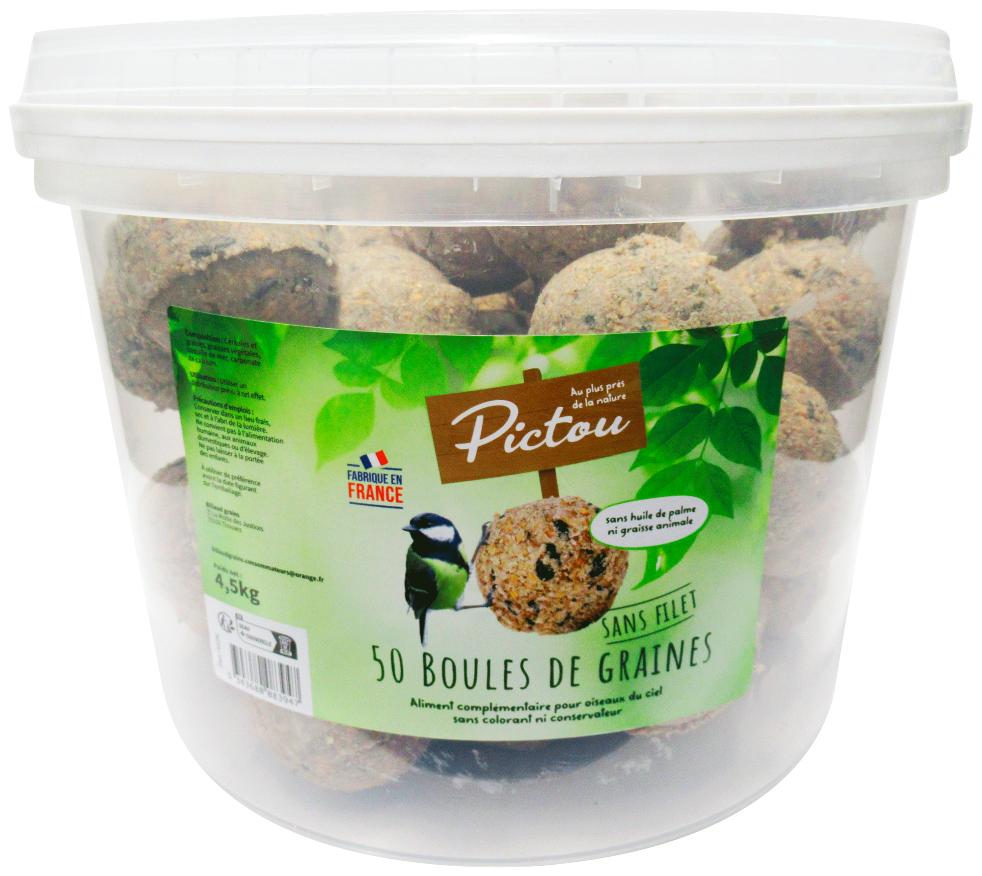 SEAU DE BOULES DE GRAISSE SANS FILET