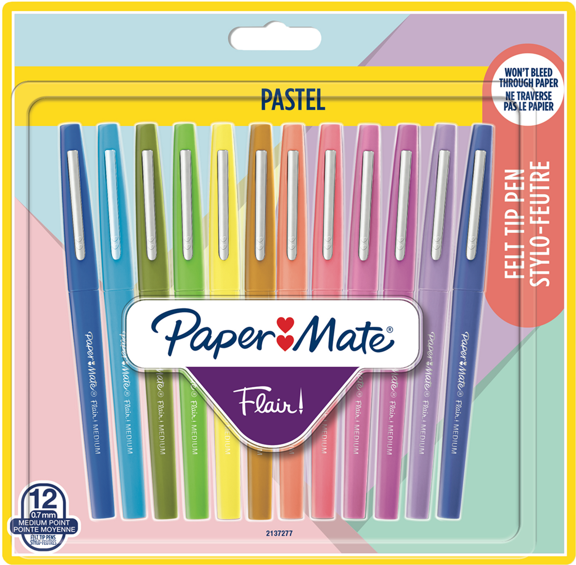 12 FEUTRES D'ÉCRITURE PASTEL "FLAIR" 