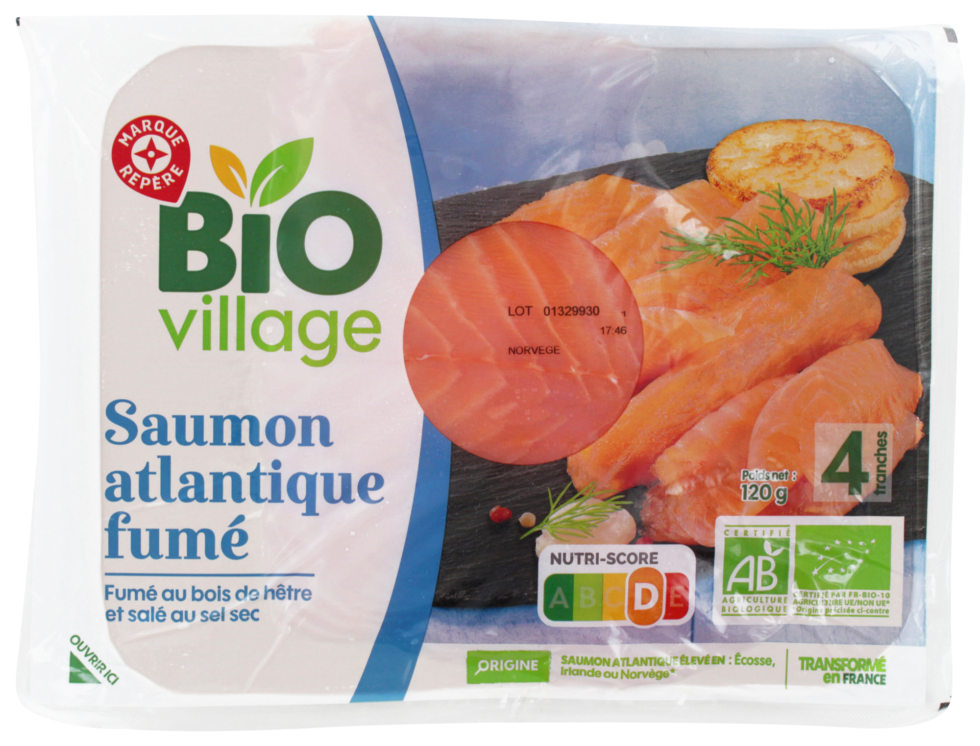 SAUMON FUMÉ DE L'ATLANTIQUE BIO