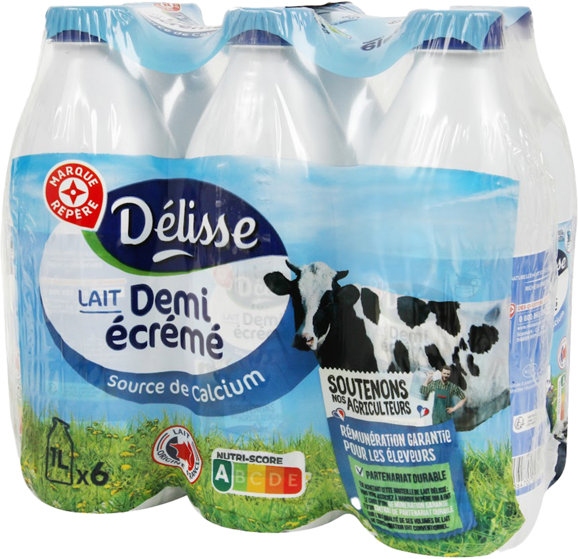 LAIT UHT DEMI ÉCRÉMÉ BOUTEILLE