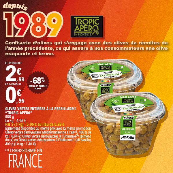 OLIVES VERTES ENTIÈRES À LA PERSILLADE