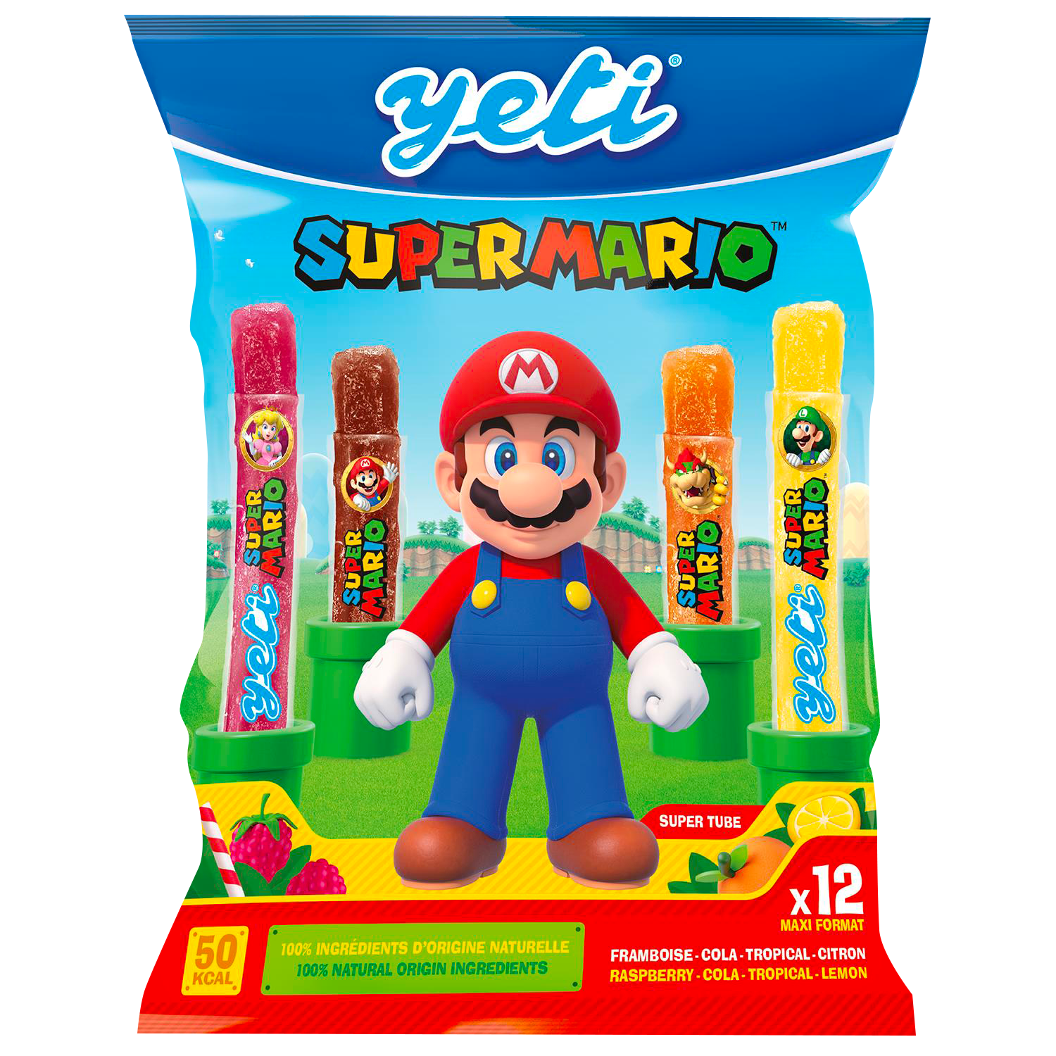 12 SUPER TUBES DE GLACE A L'EAU SUPER MARIO