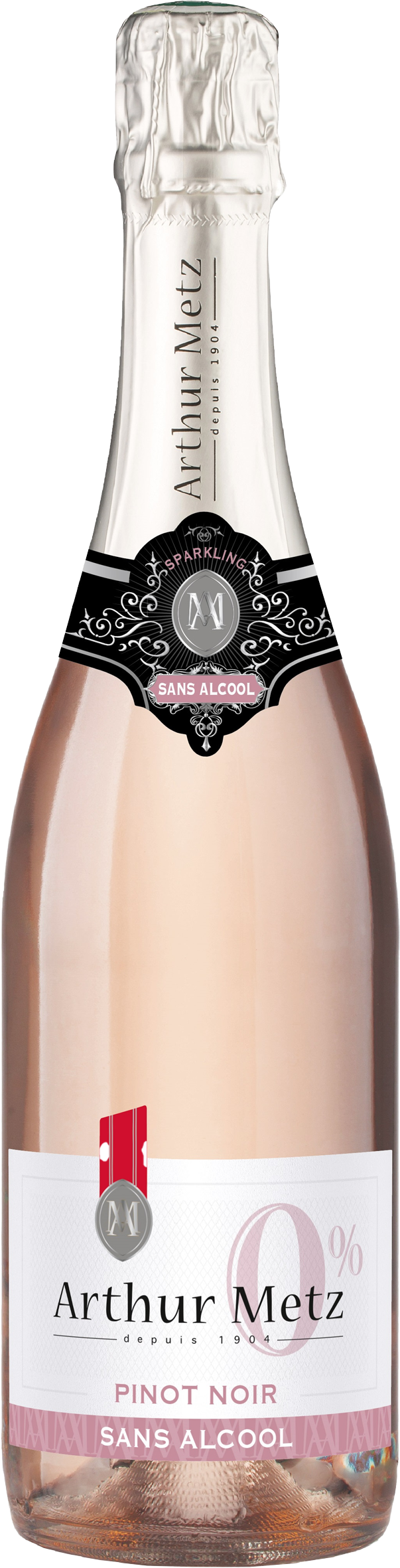 BOISSON EFFERVESCENTE SANS ALCOOL A BASE DE VIN DÉSALCOOLISÉ PINOT NOIR