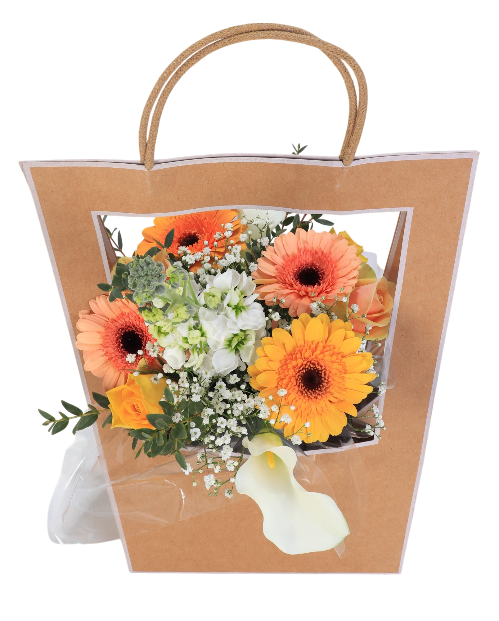 BOUQUET BULLE DANS SAC KRAFT