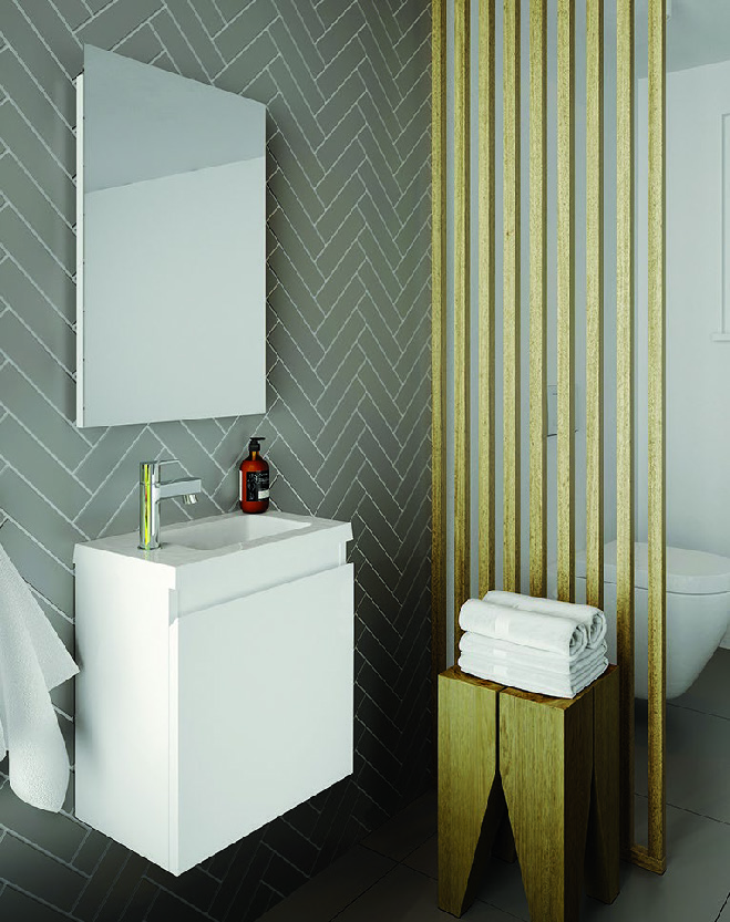 ENSEMBLE MEUBLE LAVE-MAINS AVEC MIROIR