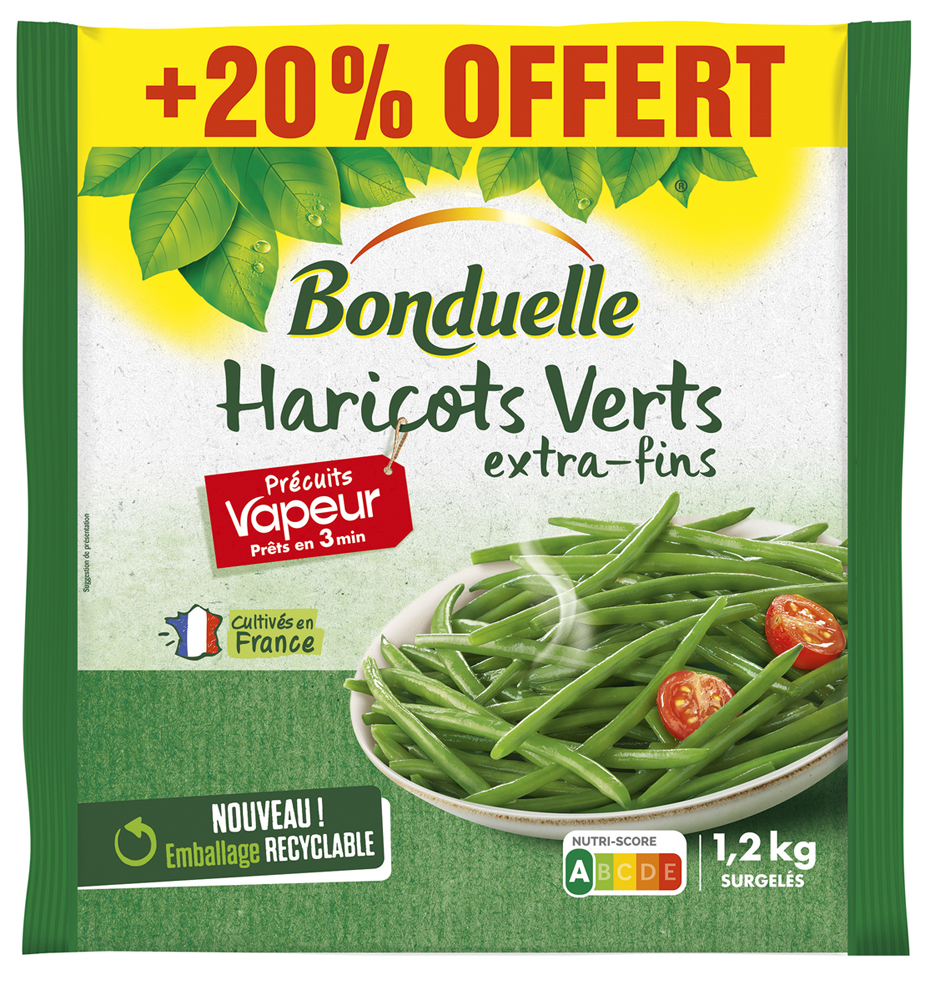 HARICOTS VERTS EXTRA-FINS PRÉCUITS VAPEUR SURGELÉS