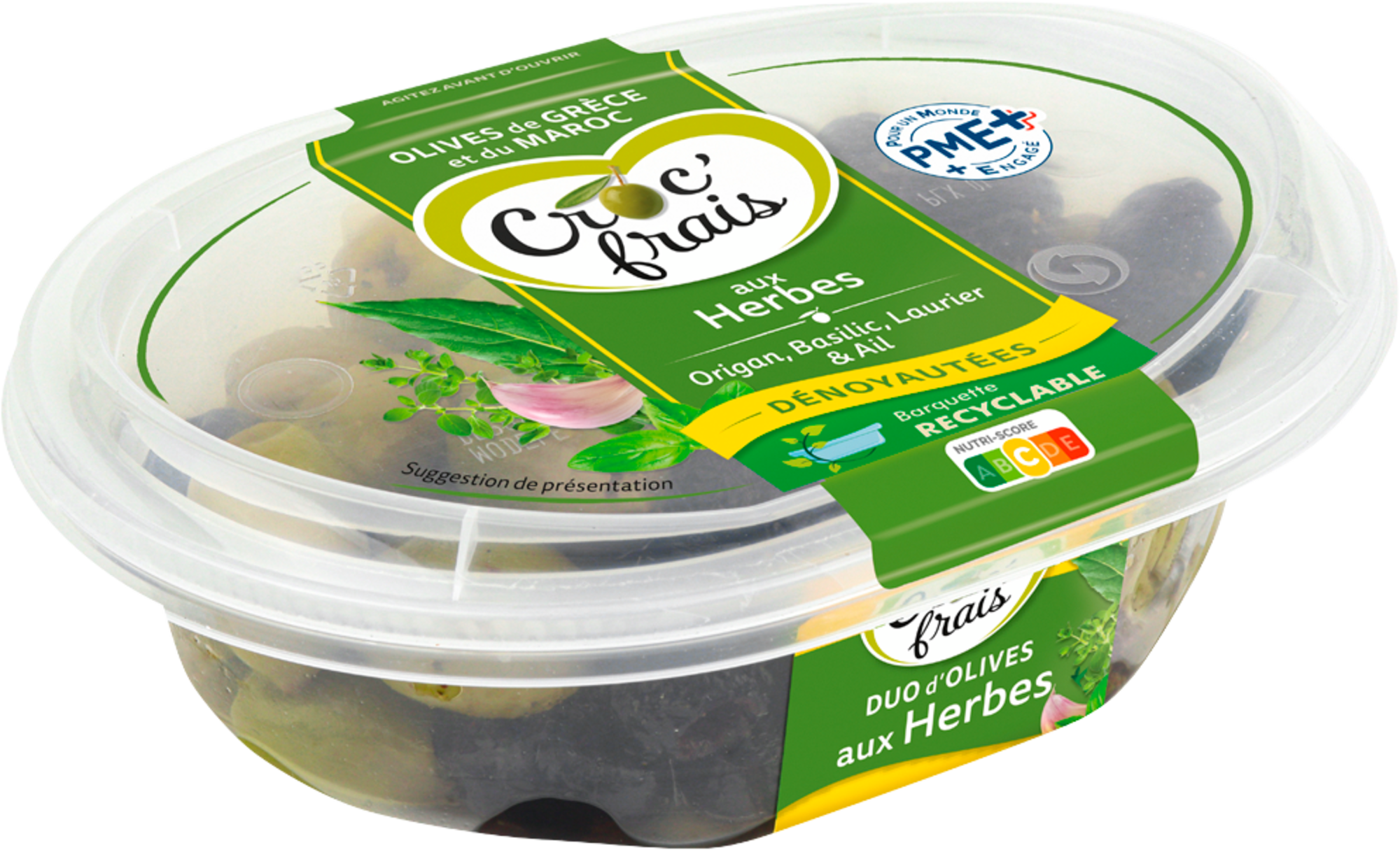 Duo d'olives denoyautées aux herbes