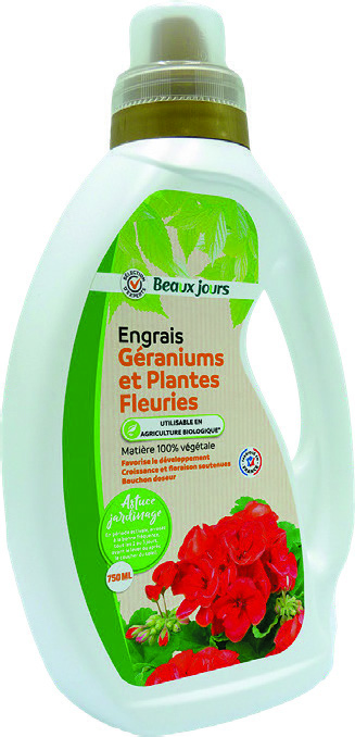 ENGRAIS POUR GÉRANIUMS ET PLANTES FLEURIES (1)(2)(3)