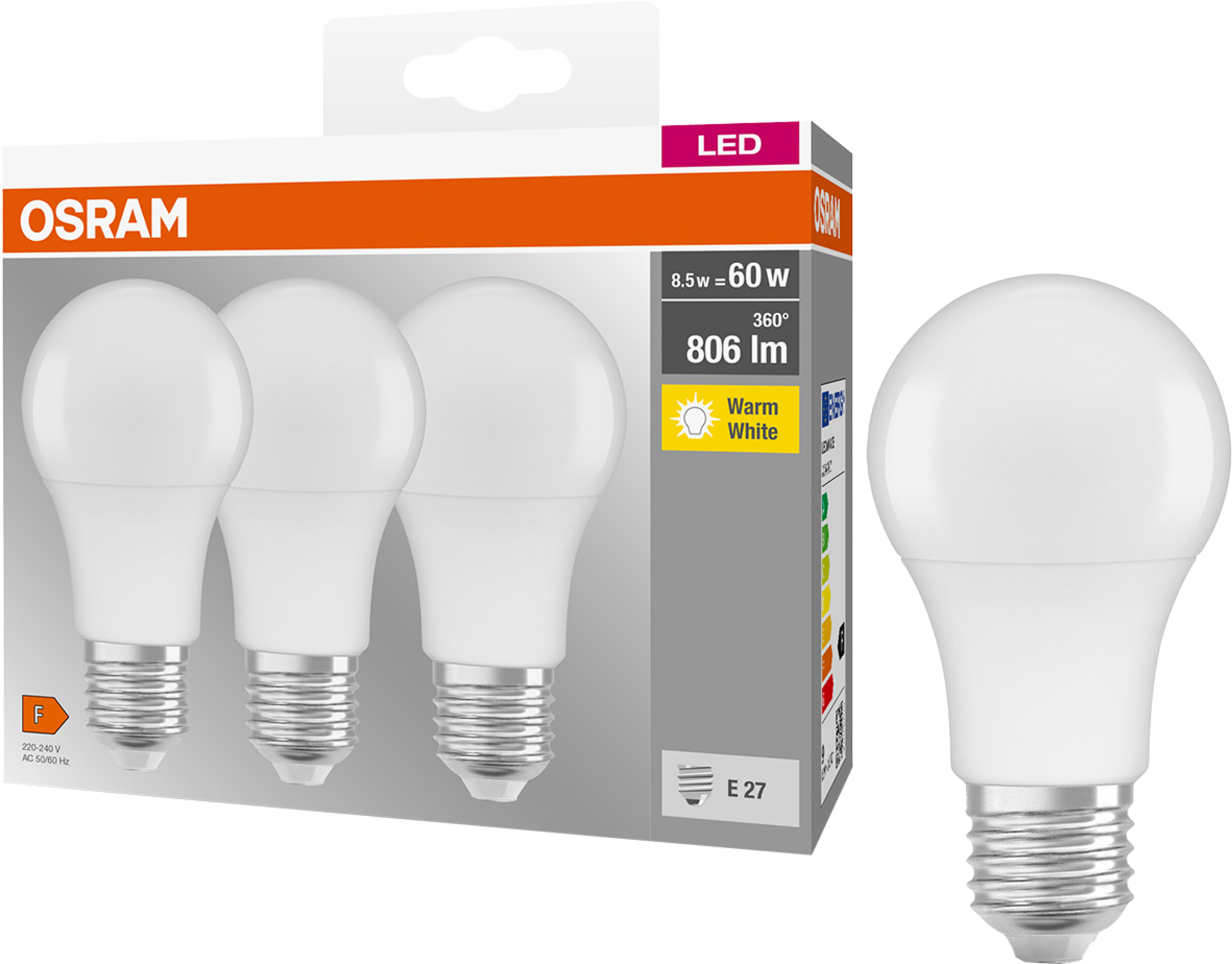 LOT DE 3 AMPOULES LED STANDARD