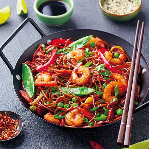 NOUILLES SAUTÉES AUX CREVETTES