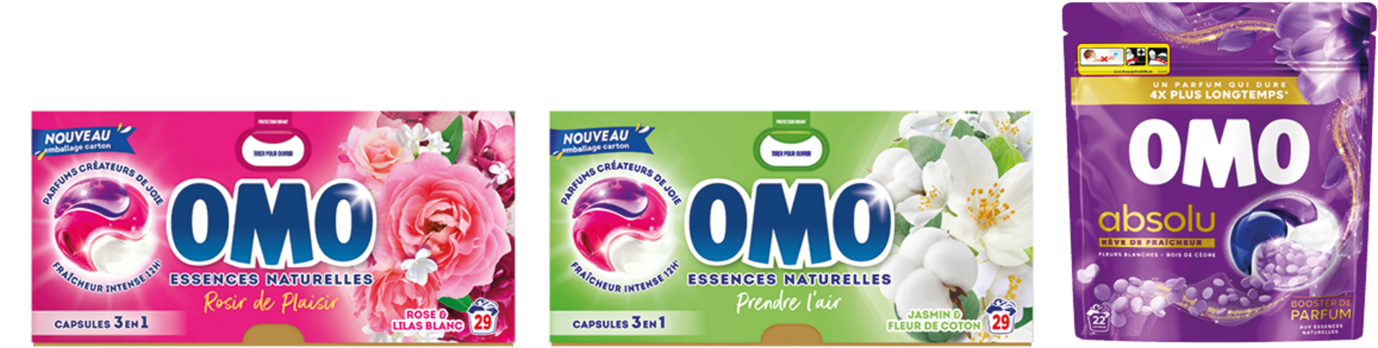 SUR LES PRODUITS PRÉSENTS EN MAGASIN DE LA GAMME "OMO CAPSULES"