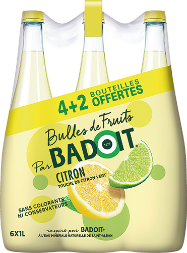 EAU GAZEUSE AROMATISÉE CITRON TOUCHE DE CITRON VERT