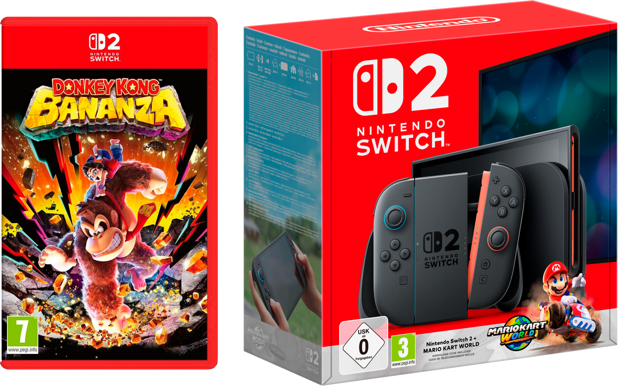 PACK CONSOLE NINTENDO SWITCH 2 + MARIO KART WORLD + DONKEY KONG BANANZA